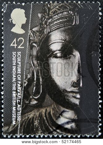 United Kingdom - Circa 2003: A Stamp Printed In Great Britain Shows Sculpture Of Parvati, Circa 2003