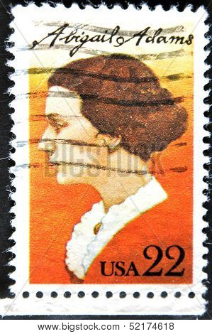 United States - Circa 1985: A Stamp Printed In Usa Shows Abigail Adams , Circa 1985