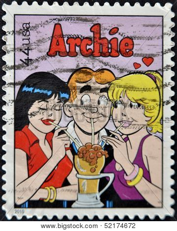 United States Of America - Circa 2010: A Stamp Printed In Usa Shows Archie, Cartoon Characters