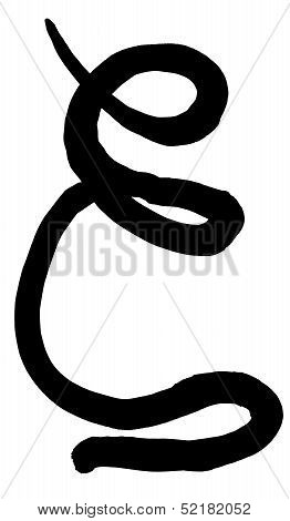 Greek Letter Xi Hand Written In Black Ink