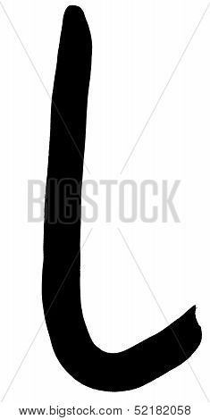 Greek Letter Iota Hand Written In Black Ink