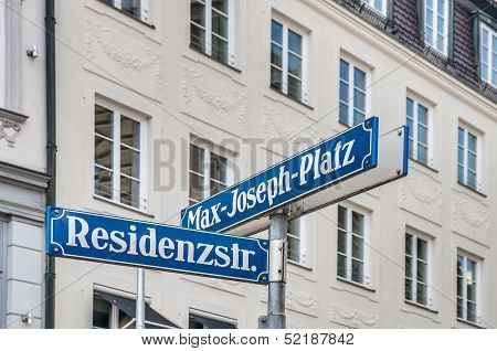 Max-joseph-platz Street Sign In Munich, Germany