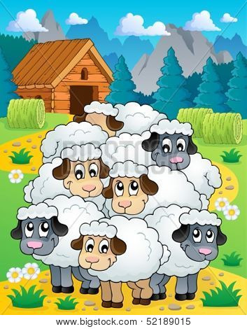 Sheep theme image 4 - eps10 vector illustration.