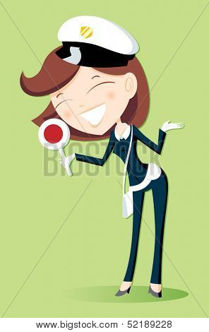 Illustration of a female traffic warden 