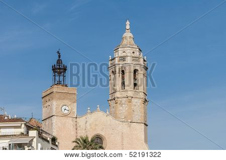 Sant Bartomeu I Santa Tecla Church At Sitges, Spain