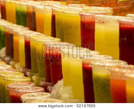 Fruit Juice In Plastic Cups