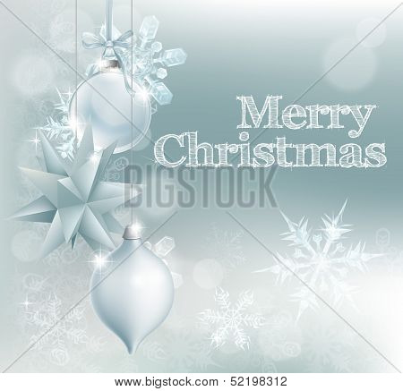 Christmas Snowflake And Decoration Background