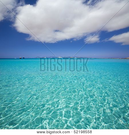Illetes Illetas turquoise beach in Formentera Balearic Island