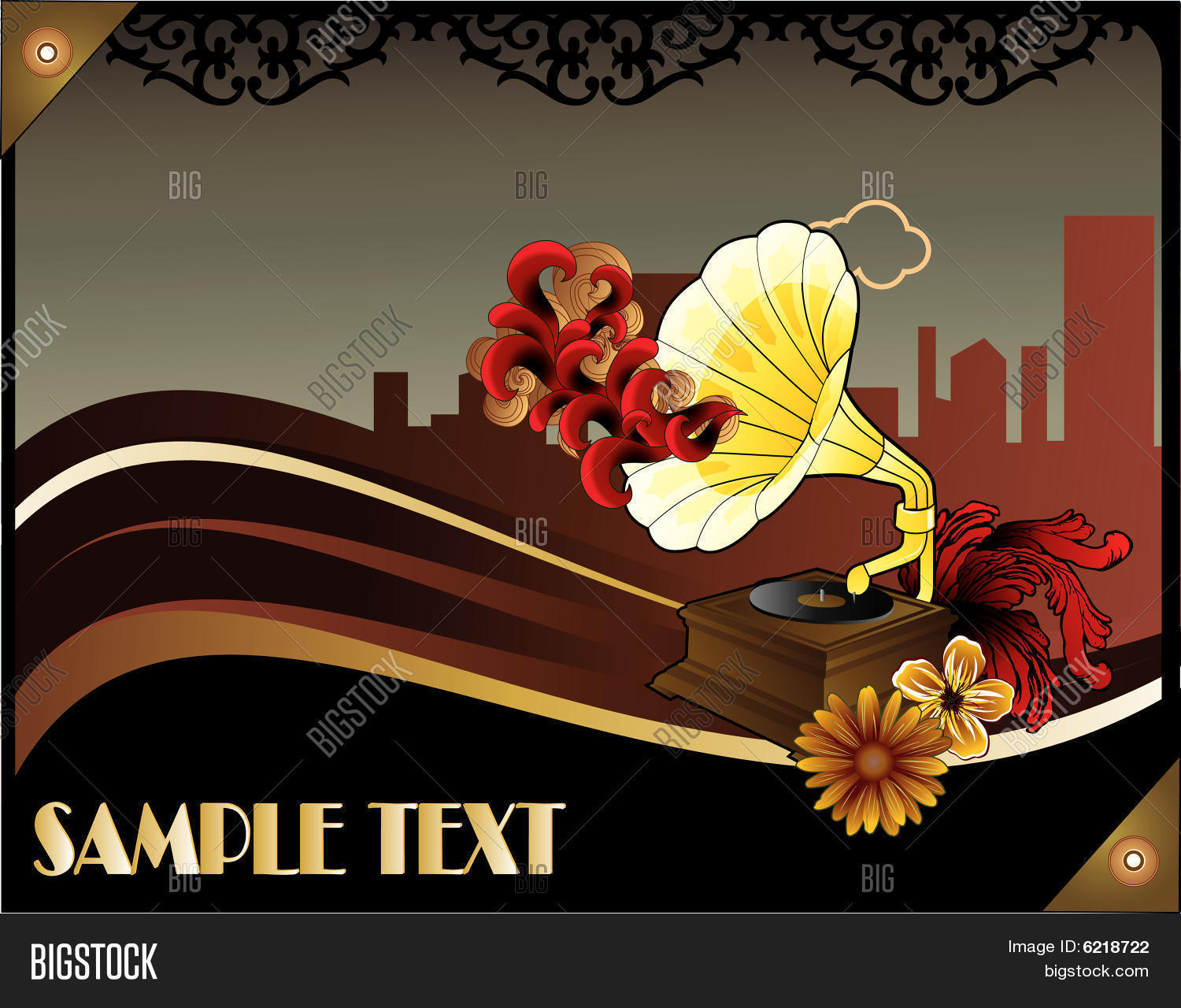 Retro Art Deco Music Vector & Photo (Free Trial) Bigstock