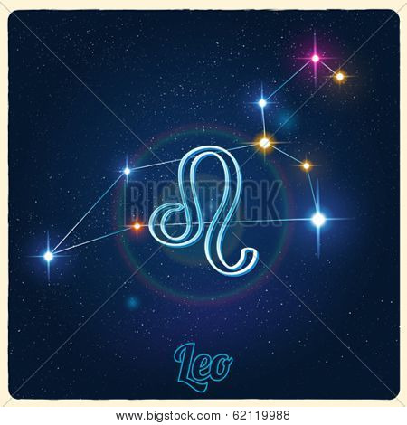 Vector installation Leo with Zodiac sign