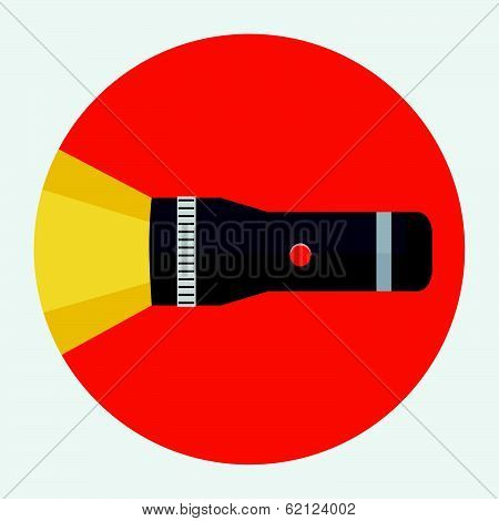 Flashlight flat icon