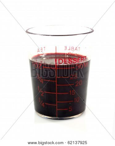 Blood In Glass Medicine On White Background