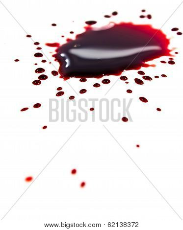 Blood Stains (puddle) Isolated On White Background.