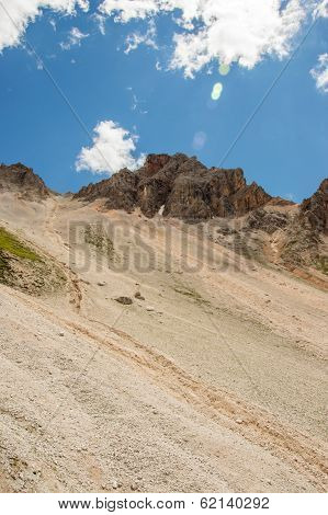 Mountain Ridge With Scree Bellow