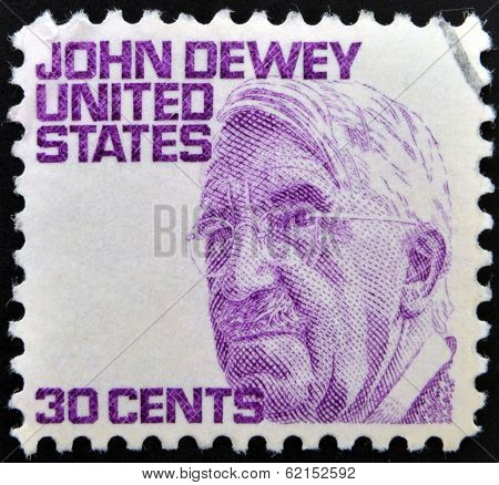 stamp shows John Dewey an American philosopher psychologist and educational reformer