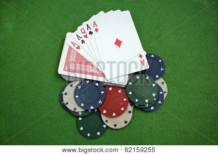 Poker Cards And Chips