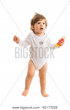 Happy Amazed Toddler Boy