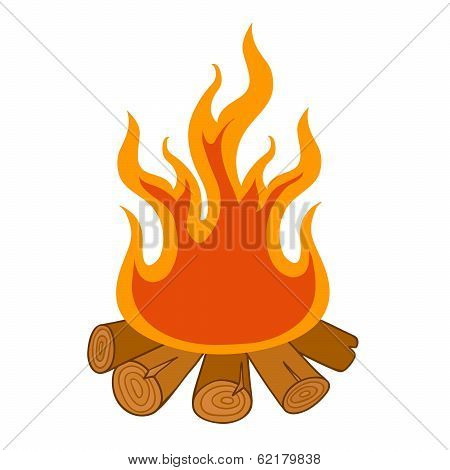 Illustration Of Isolated Camp Fire On White Background