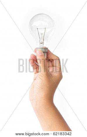 light bulb in hand