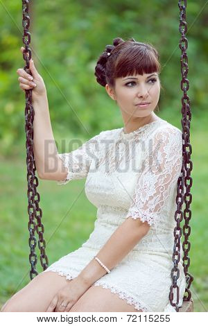 Bride on a swing