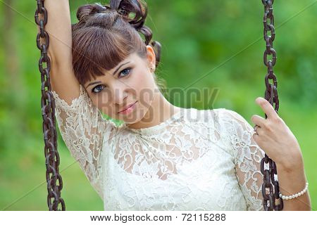 Bride on a swing