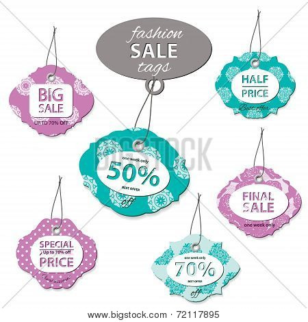 Fashion sale label tags.