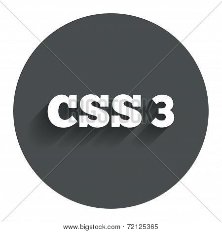 CSS3 sign icon. Cascading Style Sheets symbol.