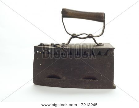 Retro flat iron isolated on white background