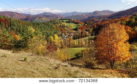 Autumnal View Of Strazov Mount In Strazovske Vrchy