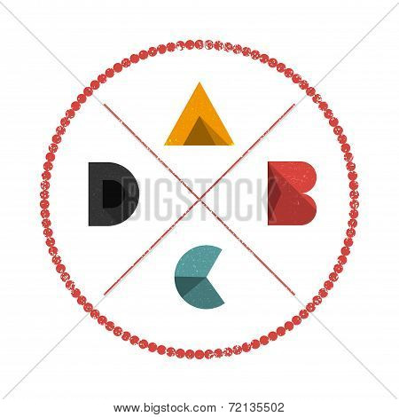 Grunge Simple Abstract Colorful Alphabet