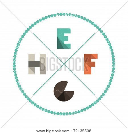 Grunge Simple Abstract Colorful Alphabet