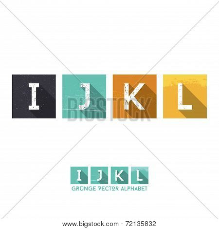 Simple Grunge Flat Alphabet