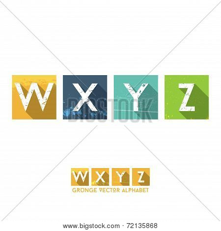 Simple Grunge Flat Alphabet