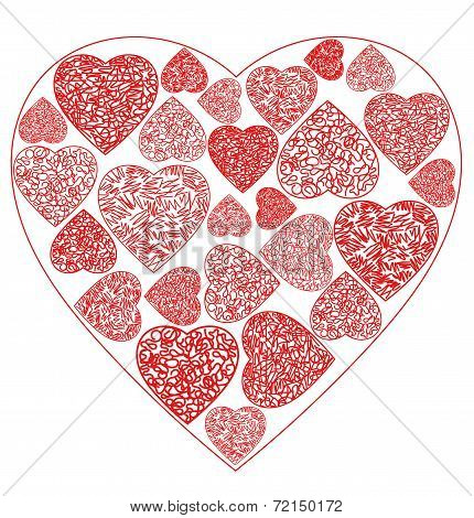 Vector Heart from Hearts