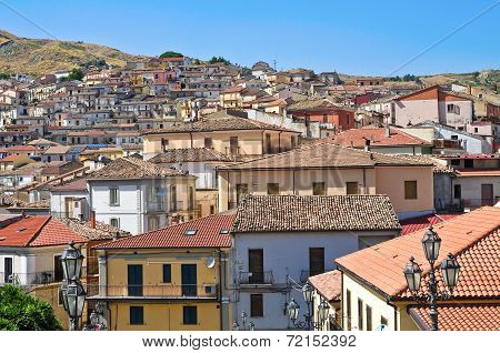 Panoramic view of Oriolo. Calabria. Southern Italy.