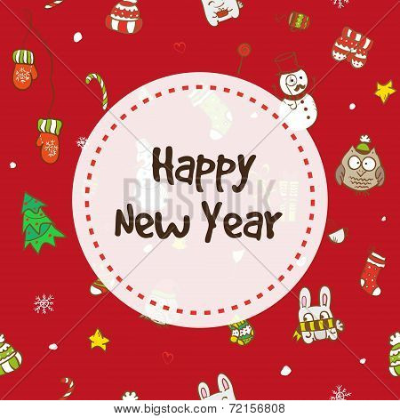 Vector Christmas And New Year Seamless Pattern
