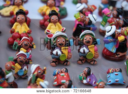 Miniature figures of Bolivian people