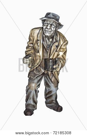 Isolated beggar