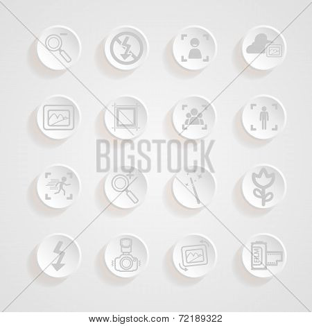 Shadows Button Camera Icons Set