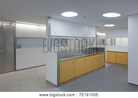BARCELONA, CATALONIA/SPAIN - CIRCA 2011: Valle Hebron hospital room with all sanitary equipment