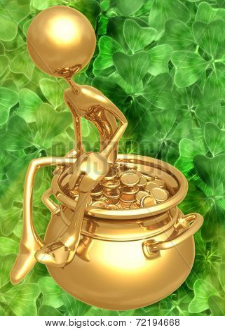 3D Pot Of Gold St Patrick's Day Concept