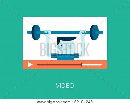 Concept Of A Video Being Played In A Player