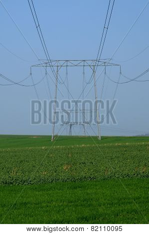 France, An Electric Line In Val D Oise
