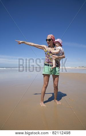 Mom With Baby Pointing