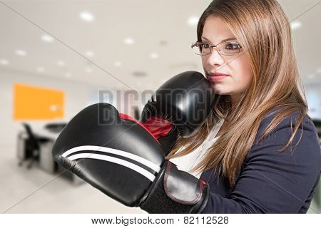 Girl With Boxing Gloves