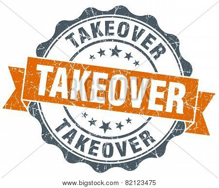 Takeover Vintage Orange Seal Isolated On White