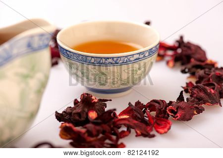 Tea ceremony still life isolated on white