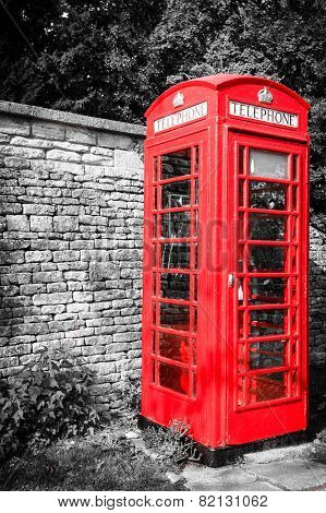Traditional Red Telephone Box In Uk
