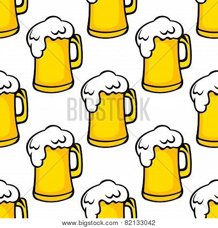 Seamless pattern of beer tankards