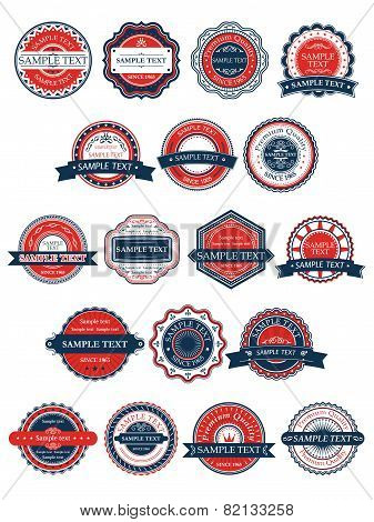Circular retro badges or labels set